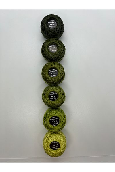 ALMİŞ Alış Perle Etamin-Cross Stitch 6'Li Thread Set (10 Gr-No:8)
