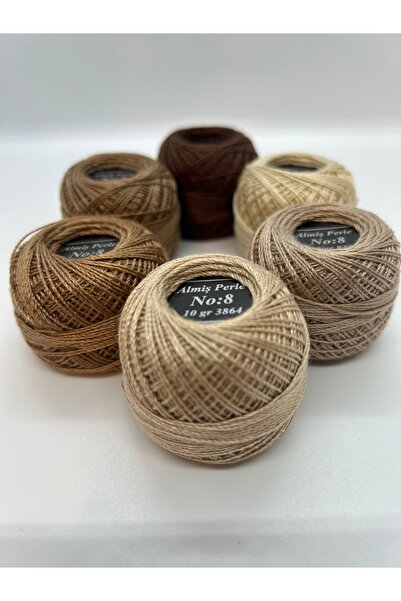 ALMİŞ Almiş Perle Etamin-kanaviçe 6'lI Iplik Seti (10 Gr-No:8)