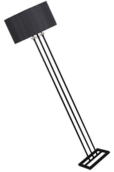 Taşcan Aydınlatma Lona Siyah Taşlı Lambader Siyah Silindir Şapka Oturma Odası Salon Lambader