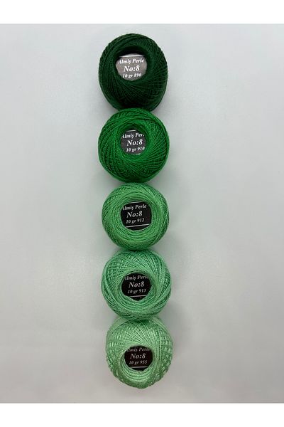 ALMİŞ Alış Perle Etamin-Cross Stitch 5'Li̇ Thread Set (10 Gr-No:8)