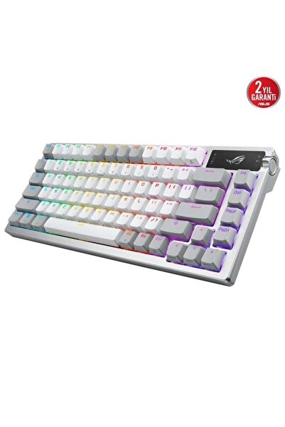 ASUS ROG Azoth ROG NX Snow Switch RGB Kablosuz Türkçe Mekanik Beyaz Gaming Klavye