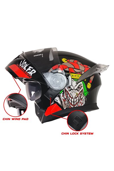 MOTOANL Motosiklet Çene Açılır Kask Ece 22.06 Sertifikalı Güneş Vizörlü Yeni Sezon Kurye Motor Kaskı Joker