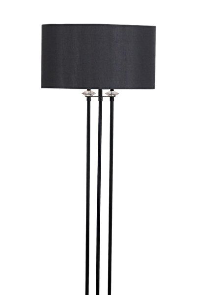 Taşcan Aydınlatma Lona Siyah Taşlı Lambader Siyah Silindir Şapka Oturma Odası Salon Lambader