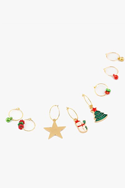 New Obsessions New Year's Figure Tip Lisbon Hair Earrings Set 8 Pack