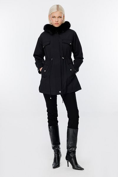 Ekol Hooded Waist String Trench Coat