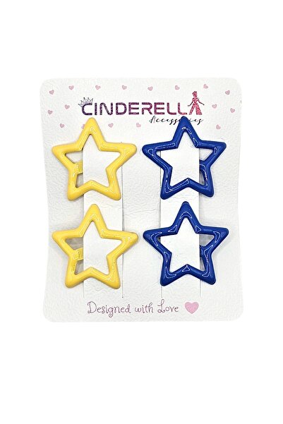 Cinderella Set de 4 catarame pentru evantai Fb galben bleumarin 3,2 cm metal ...