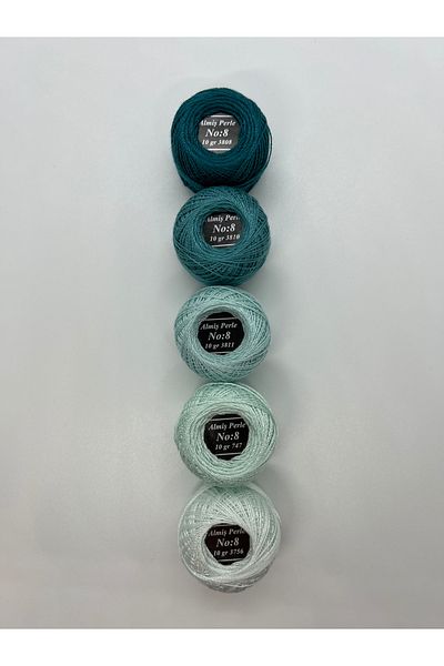 ALMİŞ Alış Perle Etamin-Cross Stitch 5'Li̇ Thread Set (10 Gr-No:8)