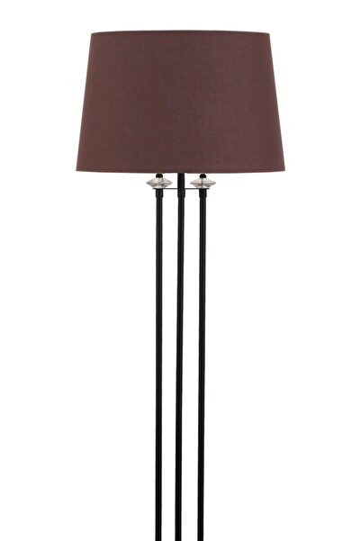 Taşcan Aydınlatma Lona Siyah Taşlı Lambader Koyu Kahve Konik Şapka Oturma Odası Salon Lambader