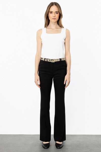 Ekol Spanish Leg Snake Leather Belted Trousers
