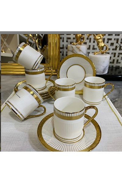 Kosova Muba Concept Kaitlyn 6 Person Porcelain Coffee Cup Set 90 Cc
