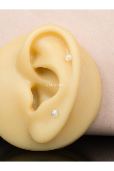 MORNEVA Antialerjik Bioplast Tragus Helix Conch Labret Dudak Kulak Piercingi Silikon Şeffaf Küpe (3 Adet)