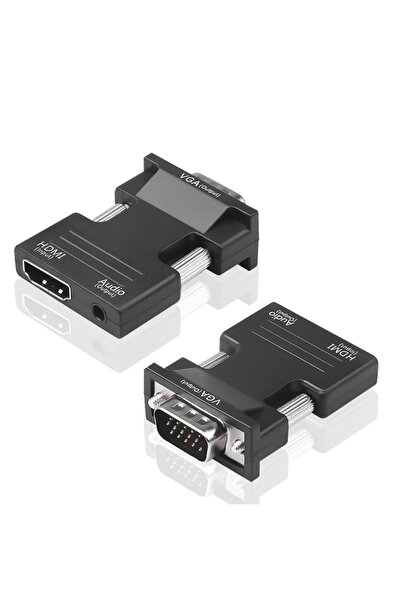 BK Teknoloji Ses Destekli HDMI Dişi to VGA Erkek Çevirici Dönüştürücü