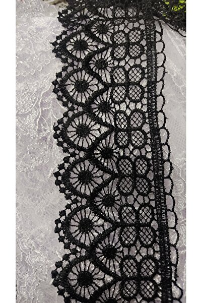 DUAYEN güpür dantel siyah demir desen 1 metre