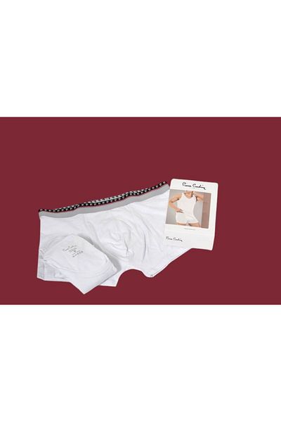 Pierre Cardin White Cotton Men's Athlete and Boxer Set - Wv1P.50C.25K