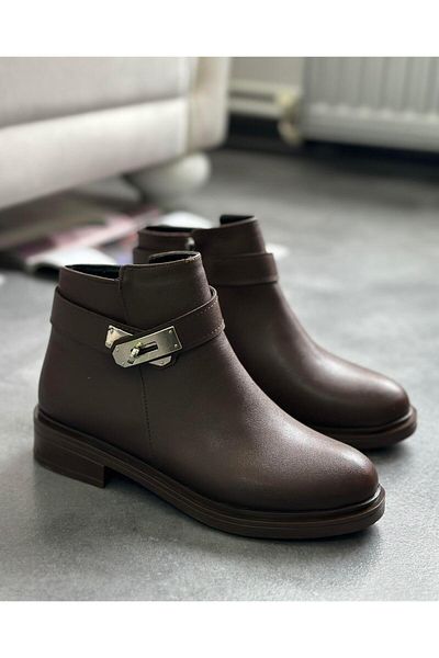 Zuum Oman Brown Color Daily Γυναικείες Μπότες - Μήκος Αστραγάλου