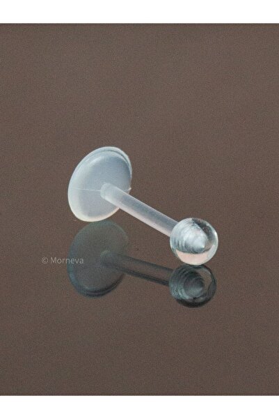 MORNEVA Antialerjik Bioplast Tragus Helix Conch Labret Dudak Kulak Piercingi Silikon Şeffaf Küpe (3 Adet)