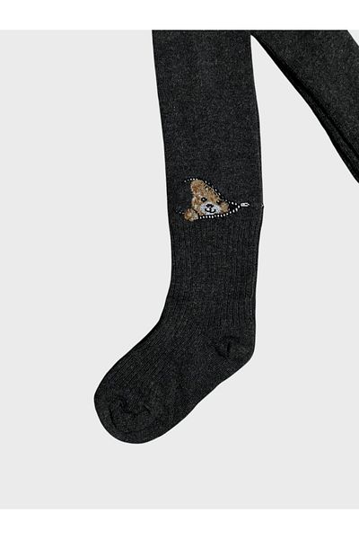 ALİŞ KİDS Boy's Cotton Smoked Washed Perfumed Teddy Bear Patterned Pantyhose