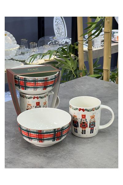 Doğudeko New Year Lead Man 2 Pieces Mug + Bowl