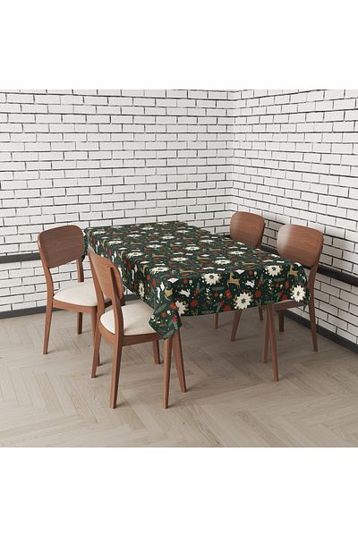 Filamente New Year's and Christmas Patterned Digital Printing Tablecloth