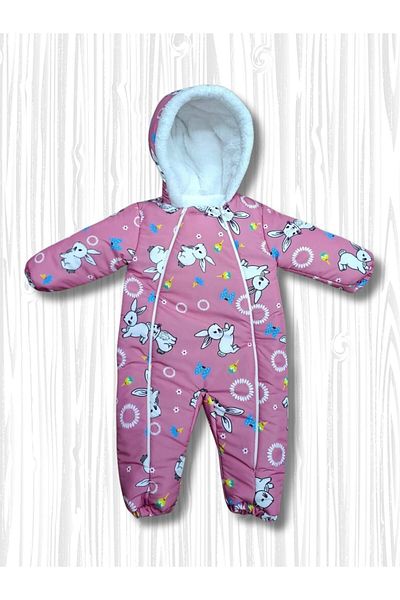 minitrends Digital Printed Plush Versoft Winter Jumpsuit for Baby and Child - Hooded and Zippered