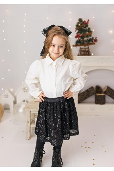 miabambim Λευκό πουκάμισο με μανίκια από ποπλίνα