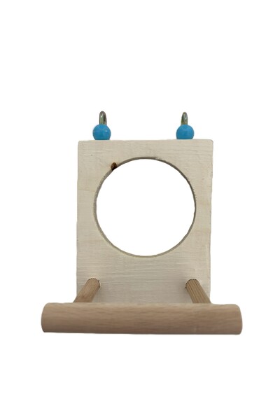 Wooden Bird Muhabbet Kuşu Kafes Yan Duvar Aynası (Doğal Ahşap)