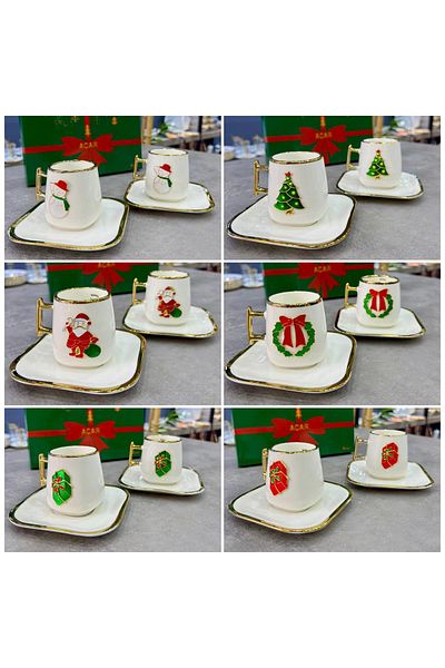 Doğudeko New Year Luxury Porcelain 2-Piece Cup Set Rennes