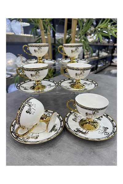ACAR Plorvis Set of 6 Retro Luxury Porcelain Cups