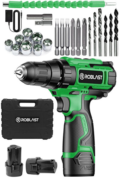 ROBLAST 36v 5Ah Metal Şanzuman Armut Batarya Şarjlı Matkap 24 Parça Set