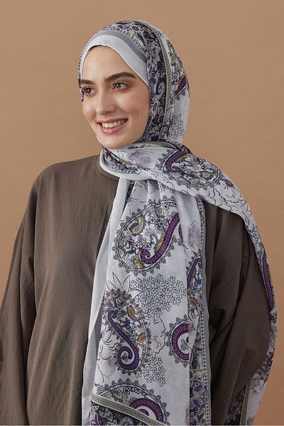 Modakaşmir Damask Pattern Cotton Shawl