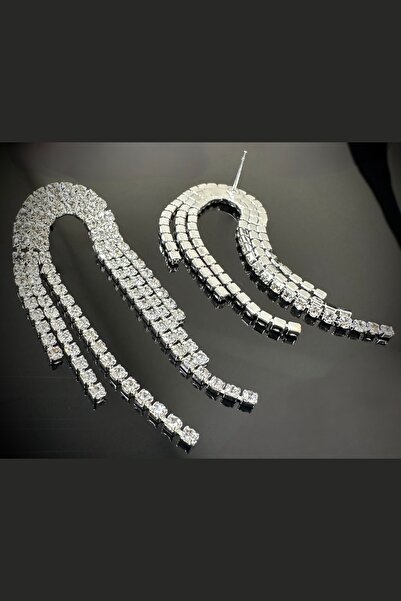 MAZEN Design Three Rows Waterway Dangle Earrings Evening Dress Earrings