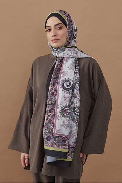 Modakaşmir Damask Pattern Cotton Shawl