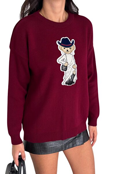 Moda Amore Teddy Bear Sa deznom Ženski pleteni džemper - V4 007