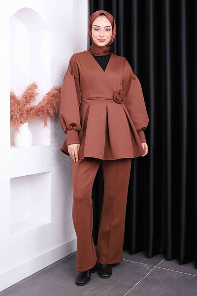 İmajButik Στολή κατάδυσης με καφέ πλισέ παντελόνι
