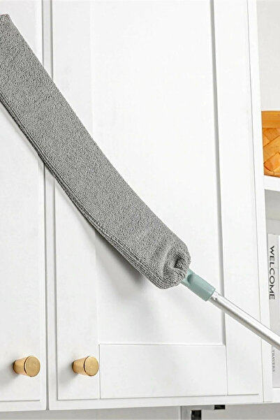Single ( 1 Yedekli ) Pratik Mikrofiber Başlıklı Girintili Yüzey Dip Köşe Raf Temizleme Toz Alma Fırçası