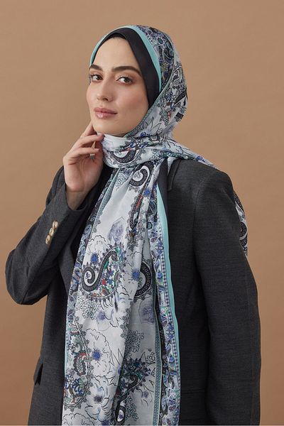 Modakaşmir Damask Pattern Cotton Shawl