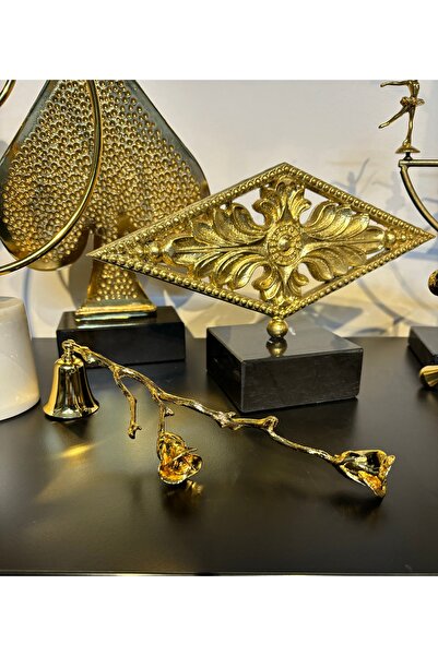 Mercan Tasarım Atölyesi İKİ GÜLLÜ MUM SÖNDÜRÜCÜ-GOLD