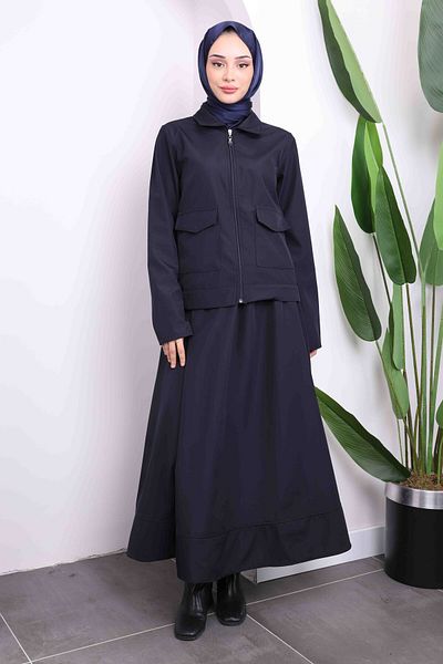 İmajButik Σετ Navy Blue Bondit - Μπουφάν με φούστα
