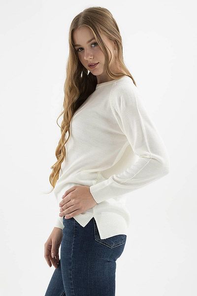 Fashion Friends Relaxed Fit Crew Neck Tunic - Slit Detailed Tunic 23K0242K1