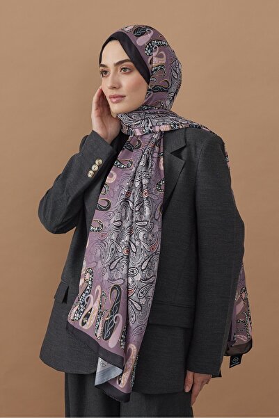 Modakaşmir Şal din bumbac cu model de flori cachetelerie