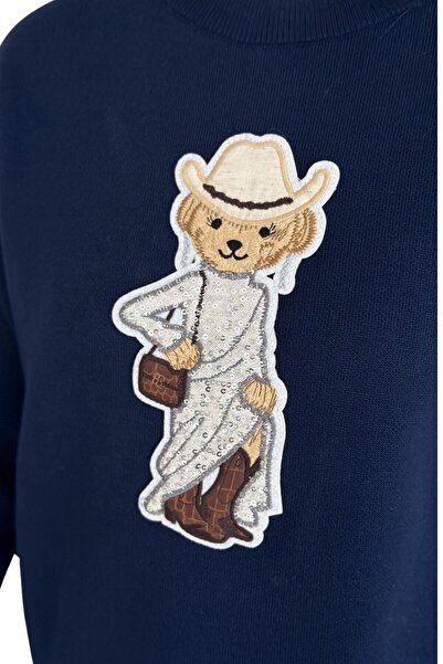 Moda Amore Жіночий трикотажний светр з ведмедиком - V4 007