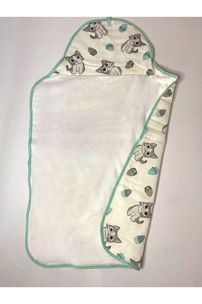 Myquala Cat Patterned Muslin Blanket Baby Diaper Set, Muslin Bib, Mouth Wipe, Newborn