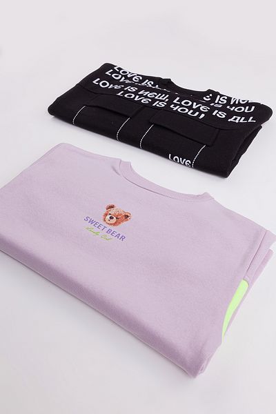 Harika KIDS Girl's Medium Thickness Printed 2-Pack Sweatshirt