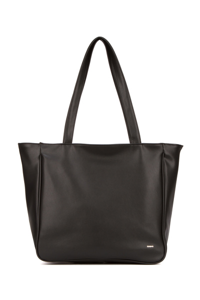 Newish Polo Γυναικεία μαύρη δερμάτινη τσάντα χεριού και ώμου Justen