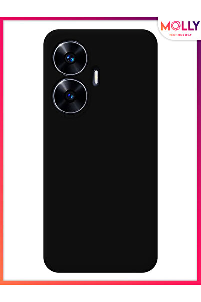 Molly Realme C55 İçin Siyah Liquid İçi Kadife Silikon Kılıf