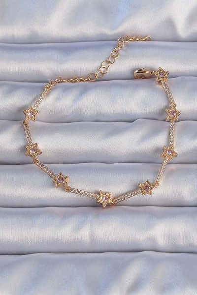 Clariss Vip Series Brass Gold Color Zircon Stone Star Model Bracelet