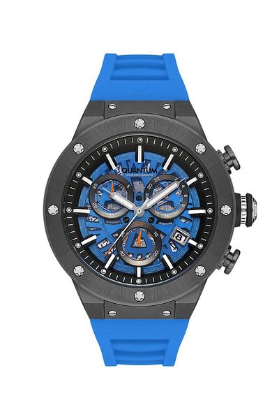 Quantum Men's Sports Wristwatch Black-Blue Hng1083.099