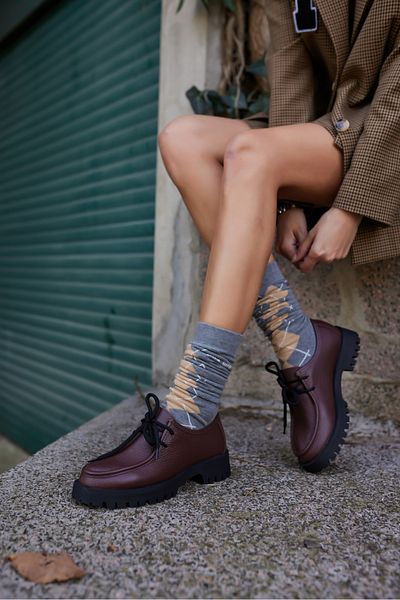 ANGELİNA JONES Crystel Women's Coffee Floter Leather Lace Detail Shoes
