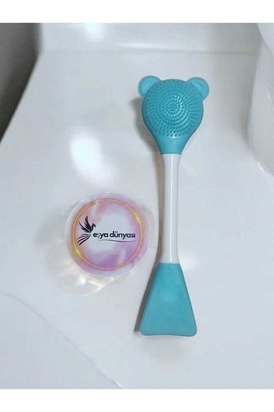 TTT Turquoise 2 in 1 Teddy Bear Silicone Mask - Applying Exfoliating and Cleansing Brush