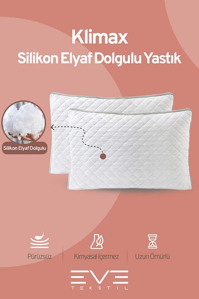 Eve Tekstil Seria Klimax - 10 perne antialergice din fibre de silicon, cu fermoar husa, 50x70cm, 900gr